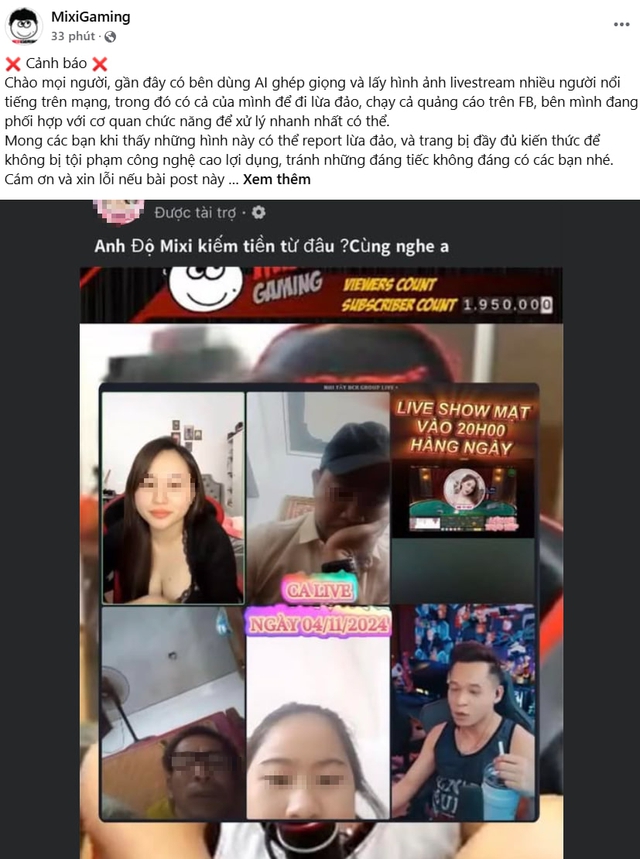 Độ Mixi gấp gáp lên tiếng cảnh báo lừa đảo,