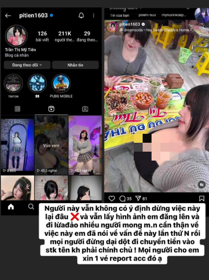 "Bẫy lừa đảo" trên trang cá nhân của hot girl gợi cảm 200.000 người theo dõi edit screenshot 2025 01 15 101603 1736913691960145696956