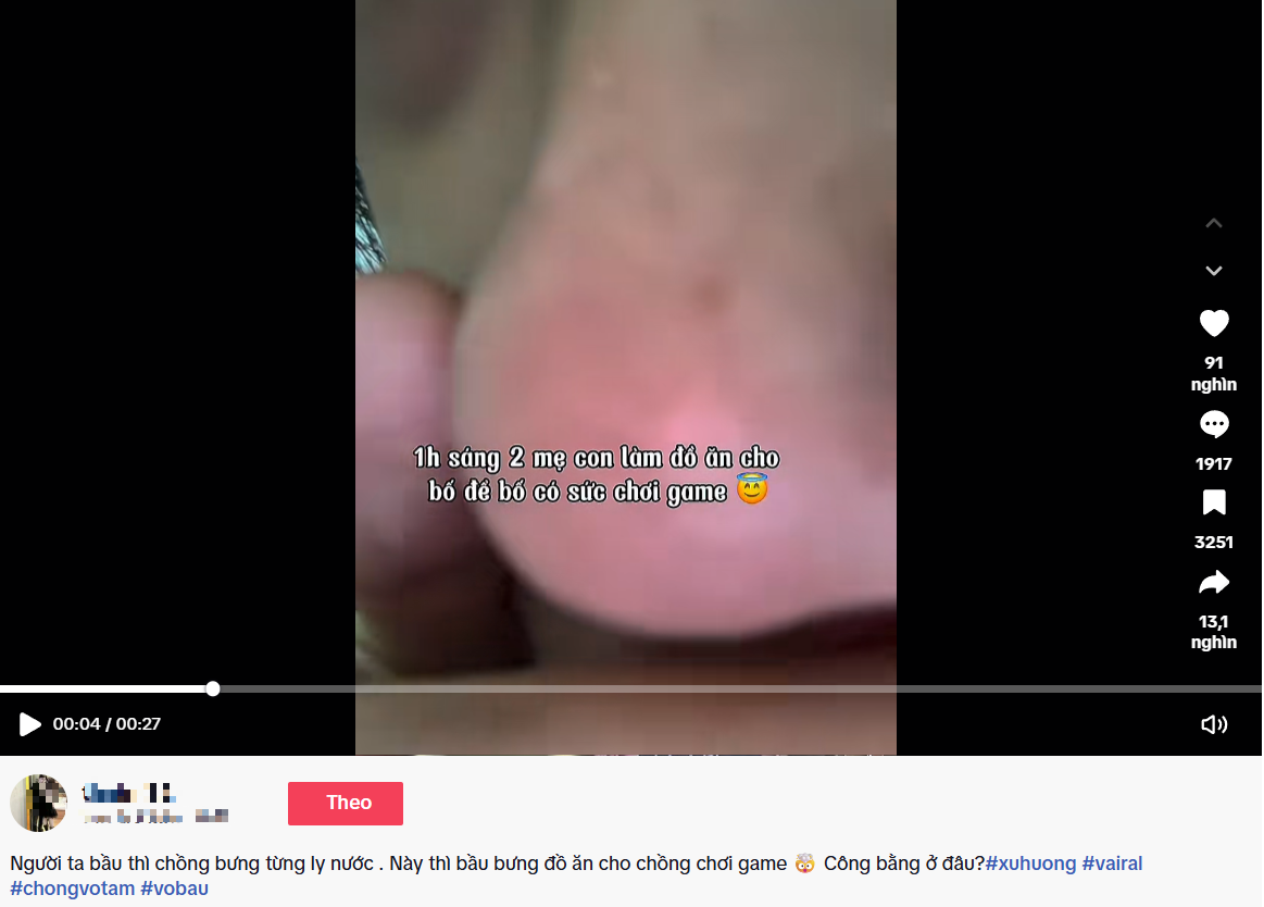 Xôn xao clip vợ bầu thức đêm chăm chồng chơi game còn bị quát nạt, dân tình phẫn nộ ra sức chỉ trích- Ảnh 1.