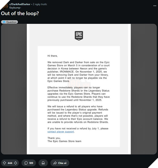 Epic Games Bất Ngờ Công Bố Xóa Bỏ Một Trò Chơi Khỏi Thư Viện Người Dùng 3