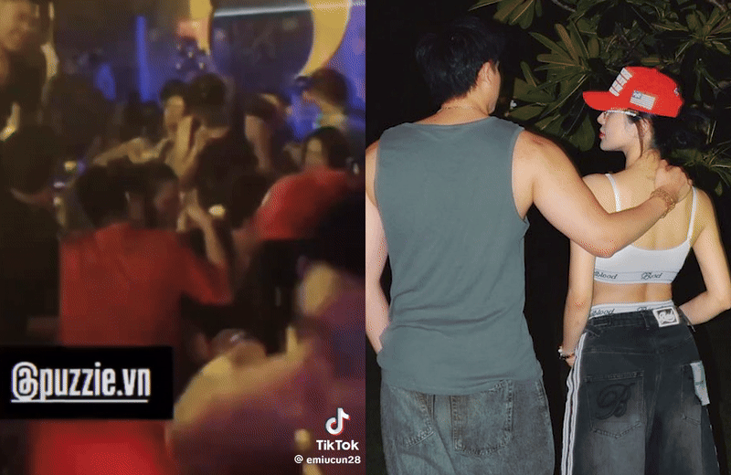 Chị đẹp Vbiz và tình trẻ kém 11 tuổi quấn quýt trong quán bar, đàng trai