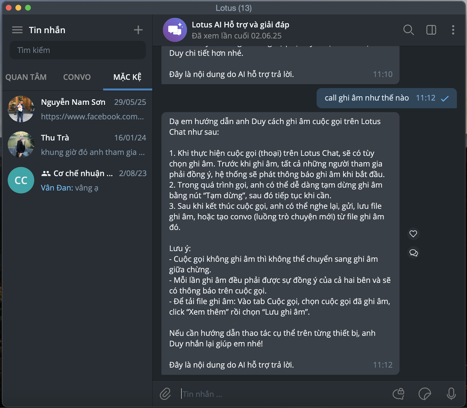 Người đứng đầu Lotus Chat: Người đứng đầu Lotus Chat: