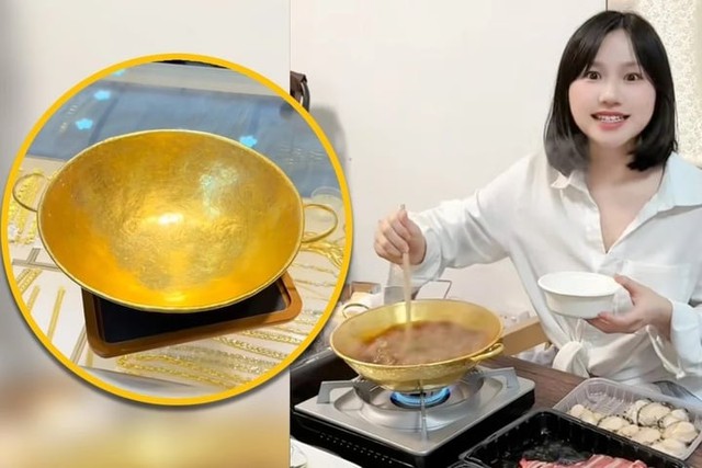 Nồi lẩu bằng vàng 2,4 tỷ đồng gây sốt, dân mạng nói 'nước lẩu cũng có mùi tiền'- Ảnh 1. Nồi lẩu bằng vàng 2,4 tỷ đồng gây sốt, dân mạng nói 'nước lẩu cũng có mùi tiền'- Ảnh 1.
