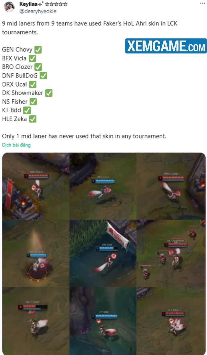 Faker khiến skin Ahri Huyền Thoại Bất Tử trở thành tâm điểm ở LCK vì động thái phũ phàng faker skin ahri