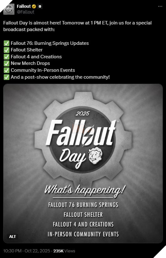 Bethesda Bethesda Chốt Sổ Các Nội Dung Xuất Hiện Trong Sự Kiện Fallout Day 2025 2