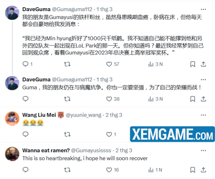 Cảm động chuyện fan T1 Việt Nam mắc bệnh nặng, ngày ngày gấp hạc chờ Gumayusi trở lại fan guma bi benh 1