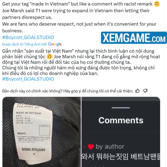 fan-viet-nam-tay-chay-goal-studio-5 Thêm nhà tài trợ T1 có hành vi phân biệt fan Việt Nam, nhiều người kêu gọi tẩy chay fan viet nam tay chay goal studio 5