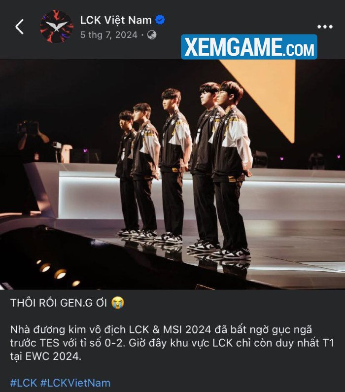 Bị pressing vì không đăng bài chúc mừng Gen.G, fanpage LCK VN lên tiếng “không thiên vị đội tuyển nào” fanpage lck viet nam bi pressing vi khong chuc mung geng 1
