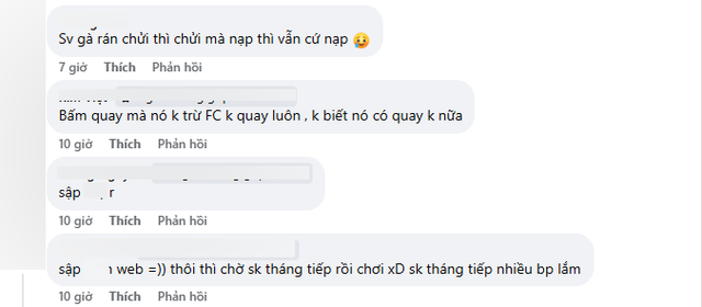 Không ít người chơi sau đó phát hiện vì lượng truy cập quá lớn nên sập luôn web nạp Không ít người chơi sau đó phát hiện vì lượng truy cập quá lớn nên sập luôn web nạp