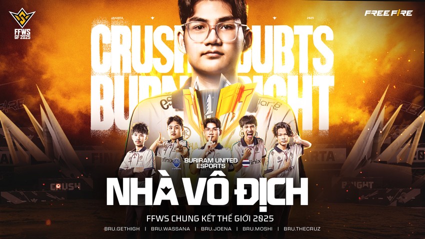Buriram United Esports vô địch Chung Kết Thế Giới Free Fire 2025 ff wc 1