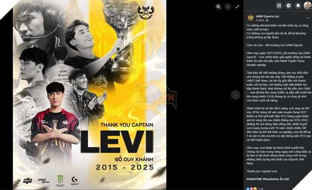 LMHT: Đội Trưởng GAM Esports, Người Đi Rừng Levi Chính Thức Giải Nghệ 2