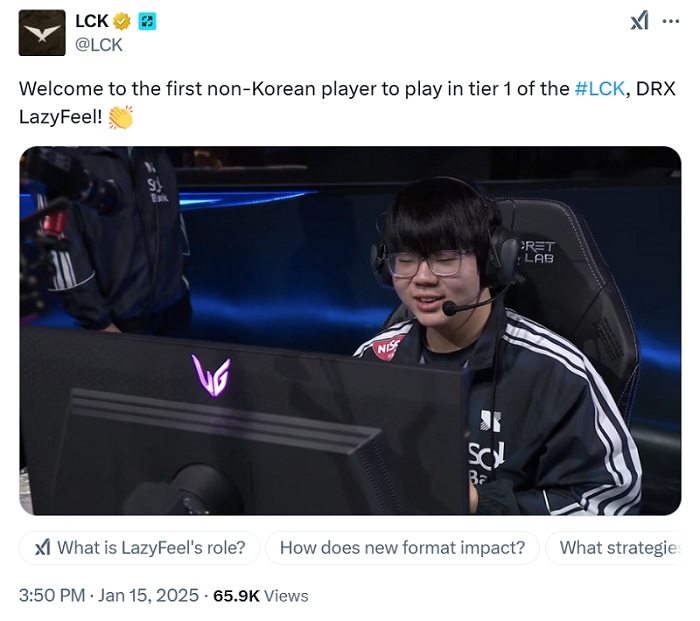 gamehubvn-lazyfeel-tro-thanh-ngoai-binh-dau-tien-cua-lck-1 LCK công nhận Lazyfeel là tuyển thủ nước ngoài đầu tiên của giải đấu gamehubvn lazyfeel tro thanh ngoai binh dau tien cua lck 1