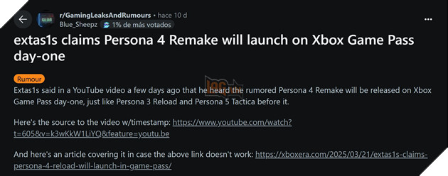 Hé Lộ Tin Đồn Persona 4 Remake Sắp Được Công Bố Và Sẽ Đặt Chân Lên Game Pass 2
