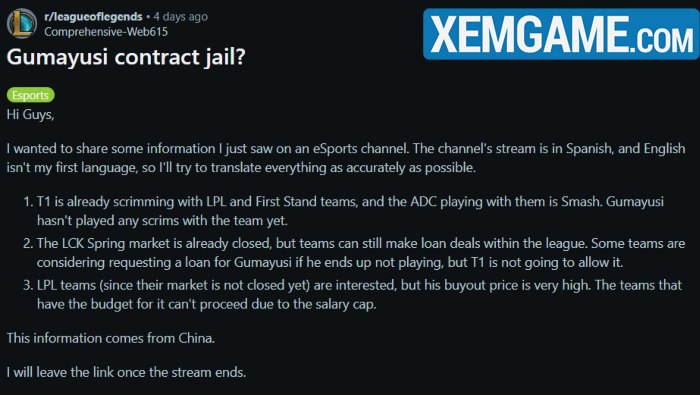 Rộ tin T1 bắt đầu đấu tập, Gumayusi bị nghi ngờ dính “hợp đồng giam giữ” gumayusi hop dong giam giu 1