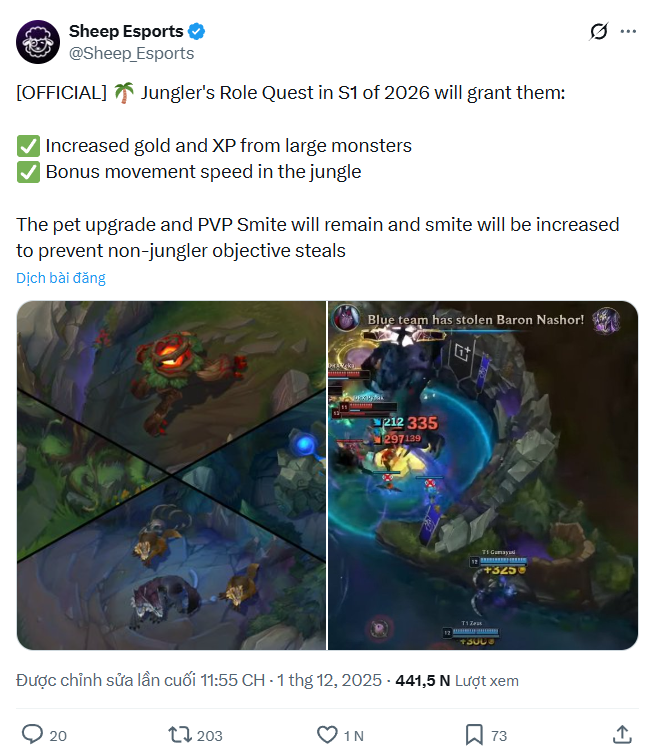 Riot tung ra một thay đổi cho Rừng, cộng đồng nghi vấn