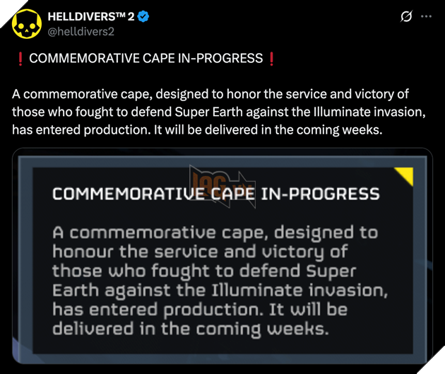 Helldivers 2 Tang Qua Xin Cho Game Thu Sau Khi Day Lui Ke Xau Khoi Super Earth 2 Một chiếc áo choàng vinh danh sẽ là phần thưởng của game thủ Helldivers 2