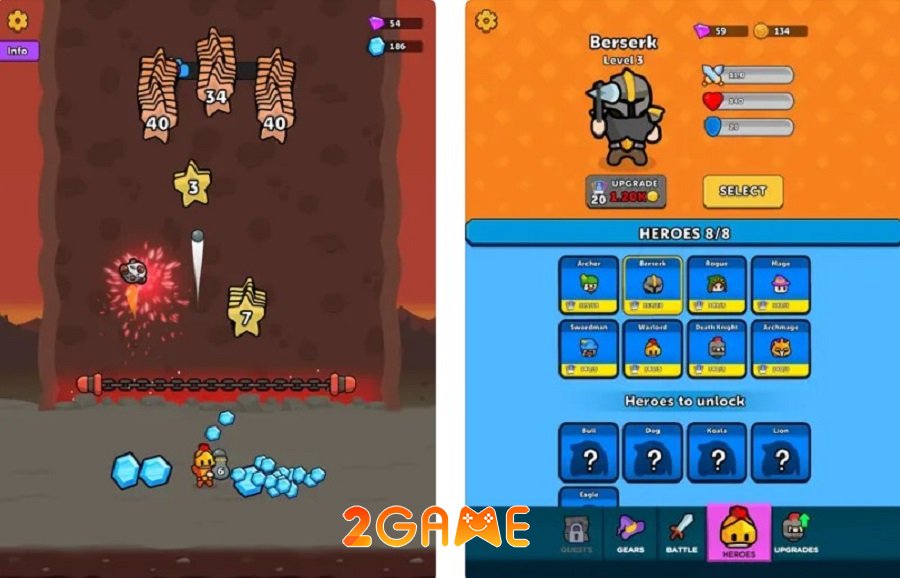 Hero Dash: RPG – Sự kết hợp đơn giản giữa game chiến đấu tự động và game bắn súng hero dash rpg 3