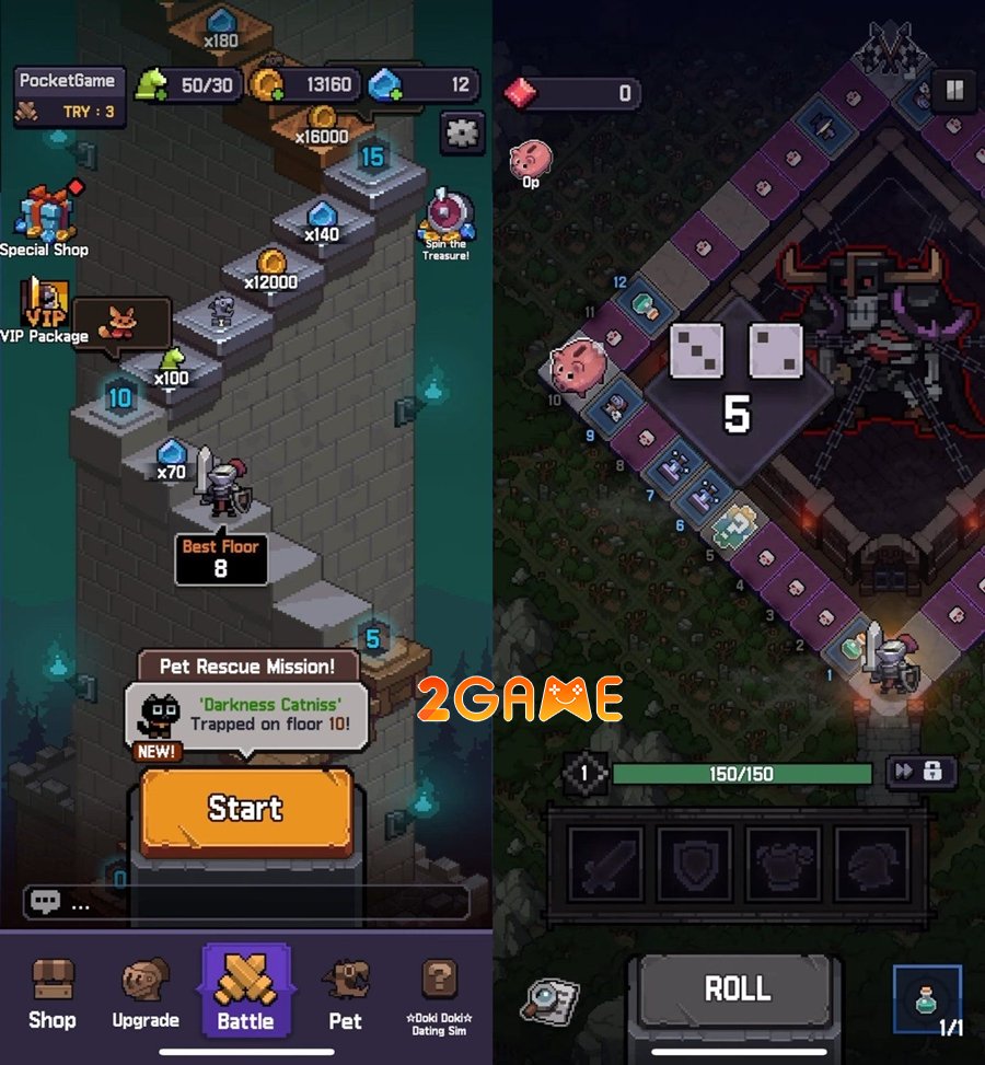 Heroll: Roguelike RPG – Thế giới xúc xắc kỳ lạ và hỗn loạn heroll mobile 1