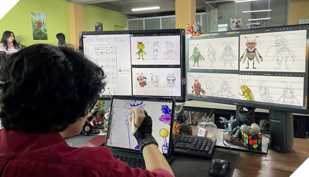 Đạo diễn Mai Phương phác thảo bản 2D một số nhân vật