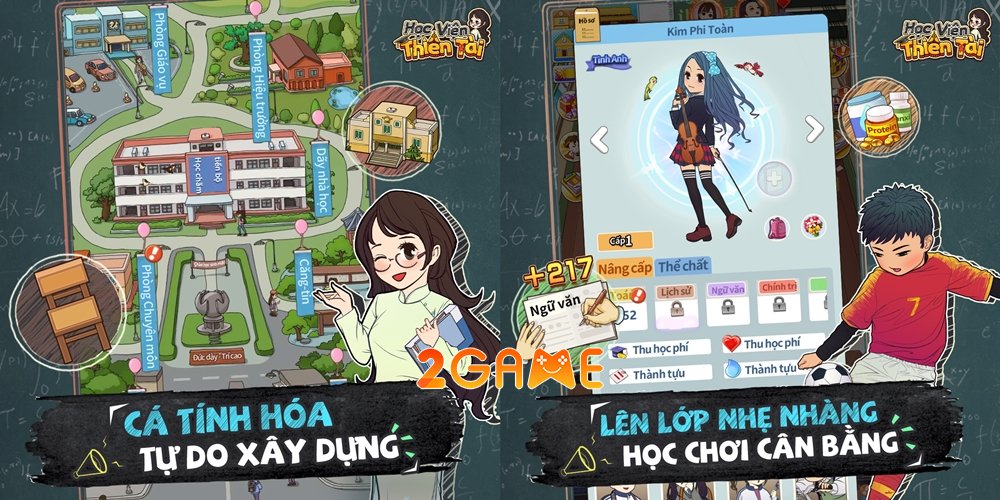 Học Viện Thiên Tài – Game mô phỏng quản lý trường học độc đáo sắp ra mắt thị trường game Việt hocvienthientai gzone mobile 5