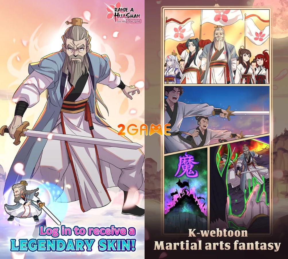 game nhập vai nhàn rỗi Huashan Raise (화산제자 키우기: 무협 RPG)