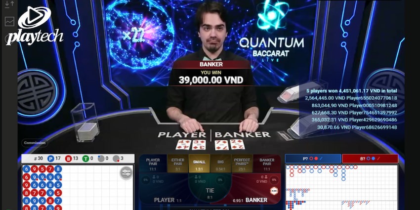 Quantum Baccarat Playtech - Cược trực tuyến số 1 thị trường