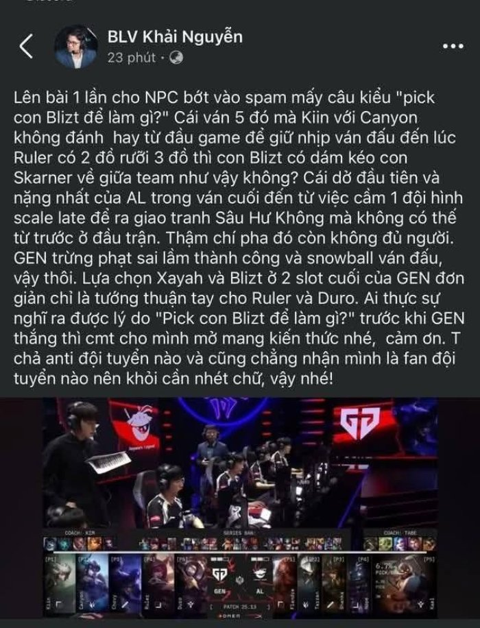 LMHT: BLV Khải Nguyễn lên tiếng xin lỗi vì “drama NPC” image 25