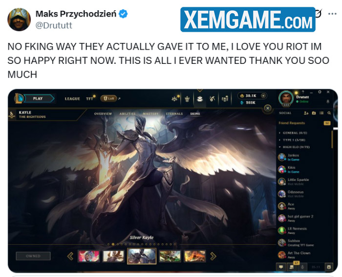 image-38 Thêm một game thủ được Riot Games tặng skin hiếm khi lập “kỷ lục” trong LMHT image 38