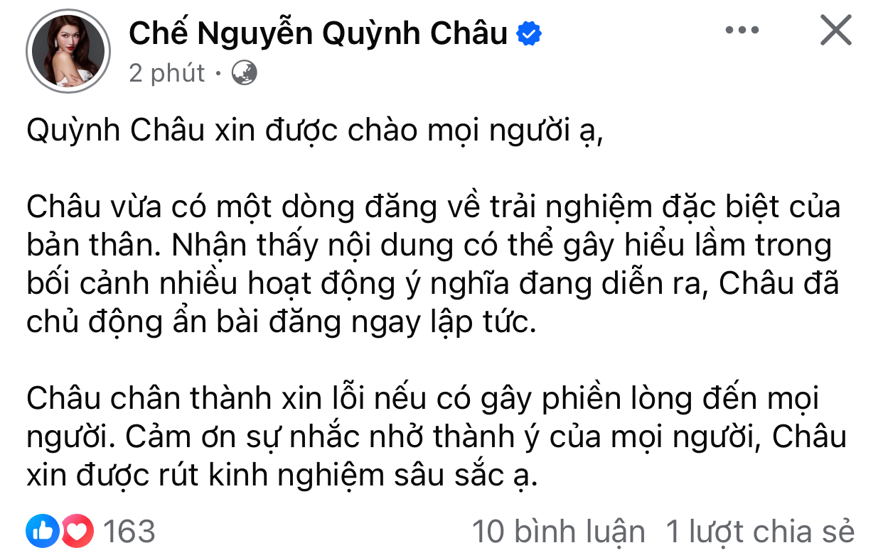 Á hậu Quỳnh Châu xin lỗi về bài đăng kẹt xe ngay dịp Đại lễ 30/4- Ảnh 3. Á hậu Quỳnh Châu xin lỗi về bài đăng kẹt xe ngay dịp Đại lễ 30/4- Ảnh 3.