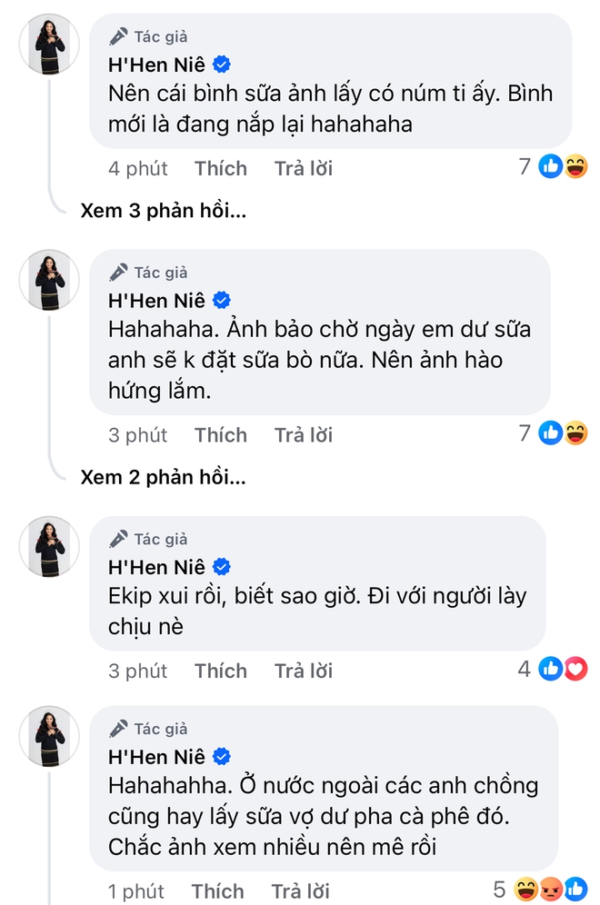 Chồng H'Hen Niê lấy sữa của vợ pha cafe cho bạn uống, phản ứng nàng hậu như