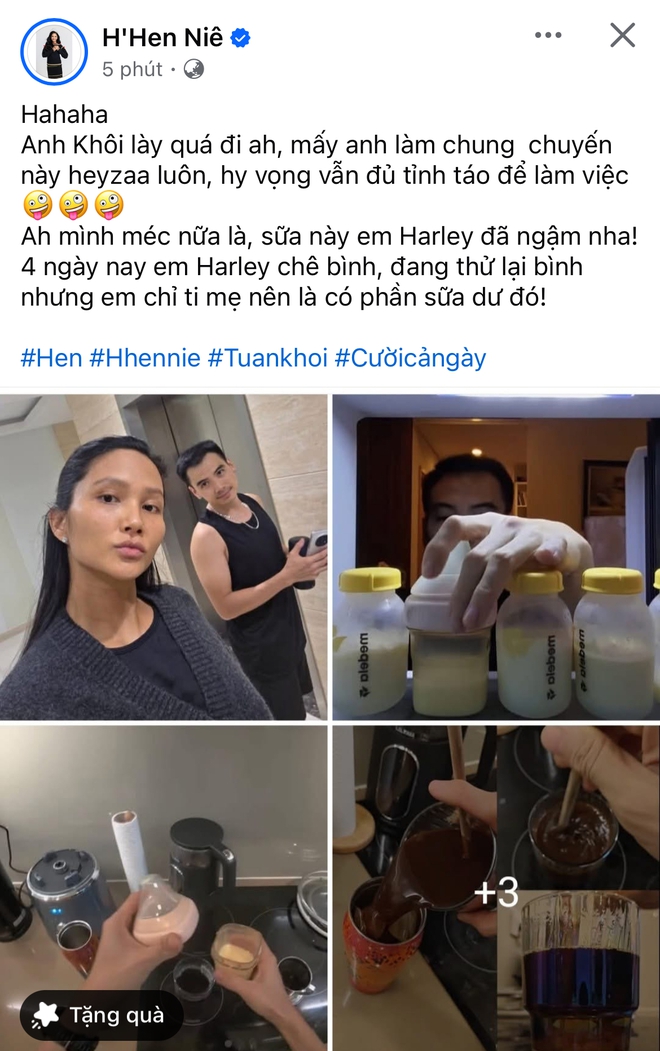 Chồng H'Hen Niê lấy sữa của vợ pha cafe cho bạn uống, phản ứng nàng hậu như