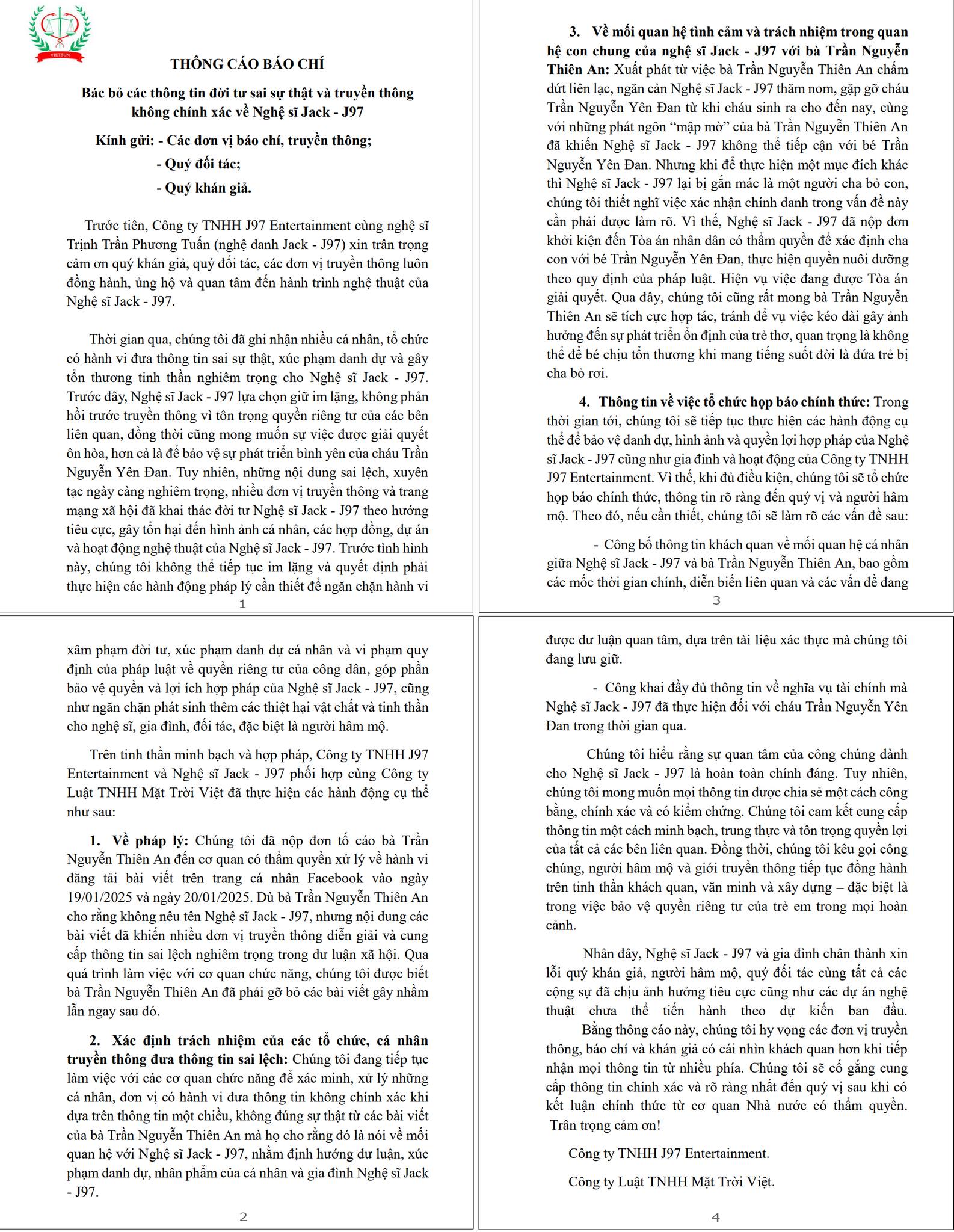 NÓNG: Jack kiện Thiên An, đòi thực hiện quyền nuôi dưỡng con gái- Ảnh 1.