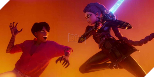 Hình ảnh nhân vật Jinu và Rumi trong phim Kpop Demon Hunter