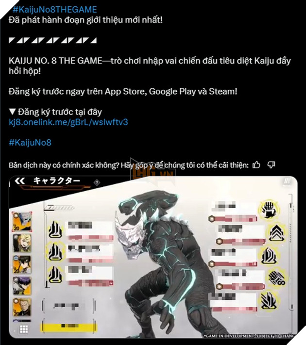 Sieu pham game Kaiju No.8 chinh thuc co cong bo moi sau gan 1 nam khien fan vui mung 3 Siêu phẩm game Kaiju No.8 chính thức có công bố mới sau gần 1 năm khiến fan vui mừng