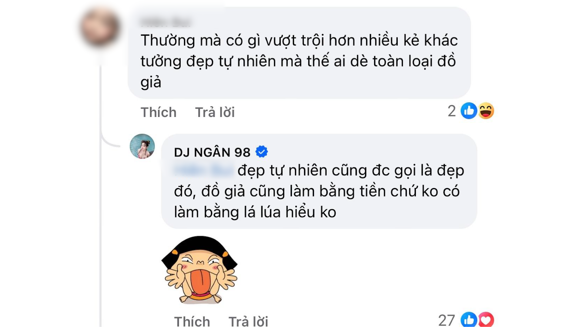 DJ Ngân 98 bị chê ngoại hình