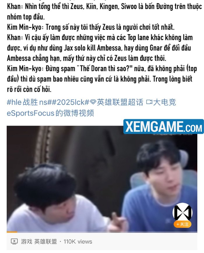 LMHT: Cựu sao T1 chỉ ra “tứ hoàng” Đường Trên ở LCK, nhận xét phũ về Doran khan doran