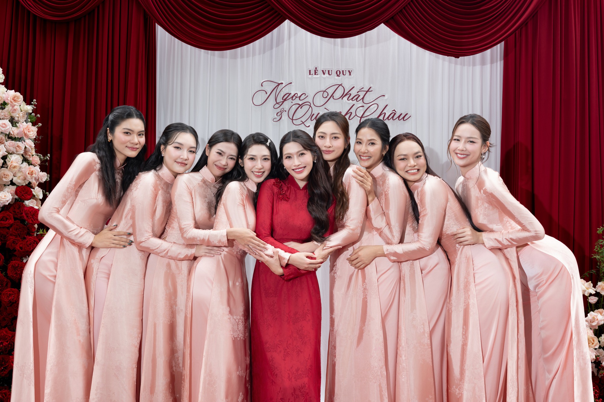 Đám cưới Á hậu Quỳnh Châu: Hé lộ sính lễ nhà thiếu gia, dàn bê tráp toàn người đẹp Vbiz!- Ảnh 3.