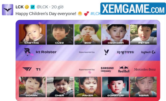 LCK tung loạt ảnh thời thơ ấu của các tuyển thủ khiến nhiều fan thích thú lck mung tet thieu nhi 1