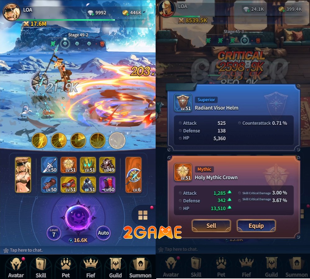 game nhập vai nhàn rỗi Legend Of Avatar