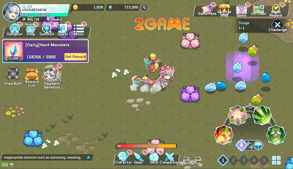 Let’s Go Rain Cute Idle RPG là tựa game nhập vai nhàn rỗi