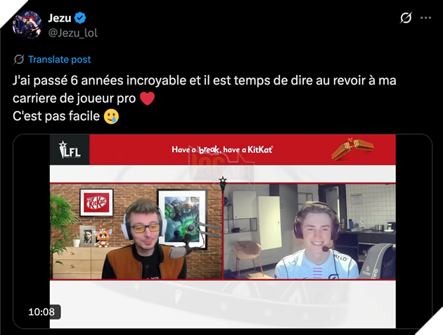 LMHT: Jezu Thong Bao Gia Tu Su Nghiep Tuyen Thu Chuyen Nghiep sau 6 năm thi đấu chuyên nghiệp, Jezu đã tuyên bố giải nghệ