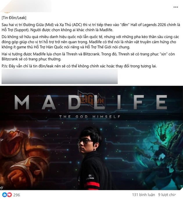LMHT: Xuat hien tin don MadLife se la cai ten tiep theo xuat hien trong HoL LMHT: Xuất hiện tin đồn MadLife sẽ là cái tên tiếp theo xuất hiện trong HoL