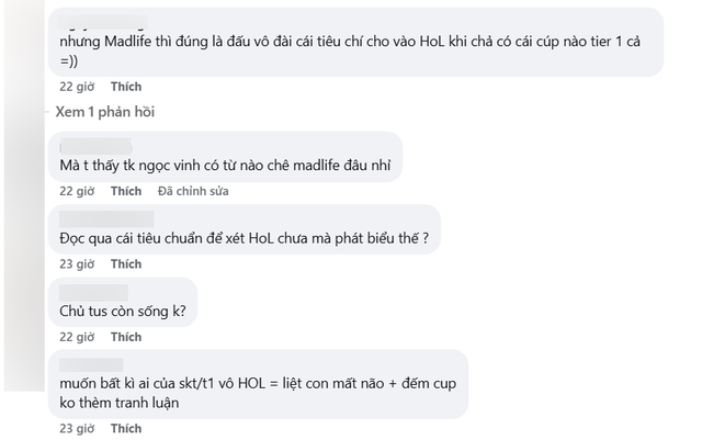 Xuất hiện thông tin MadLife có thể vào HoL khiến cộng đồng tranh cãi- Ảnh 2. Xuất hiện thông tin MadLife có thể vào HoL khiến cộng đồng tranh cãi- Ảnh 2.