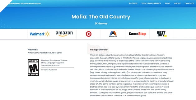 Mafia: The Old Country Nhận Được Phân Loại ESRB Hứa Hẹn Đậm Chất Bạo Lực 2
