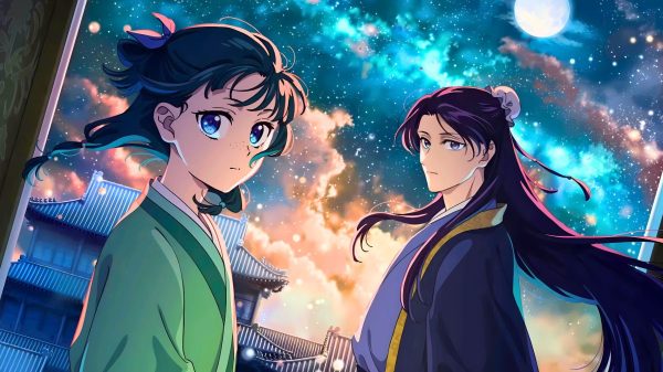 “Dược Sư Tự Sự” mùa 2 hoãn phát sóng tập 47 một tuần vì chương trình đặc biệt 26 “Dược Sư Tự Sự” mùa 2 hoãn phát sóng tập 47 một tuần vì chương trình đặc biệt maomao and jinshi in the apothecary diaries season 2 with a starry sky background oxggjpg