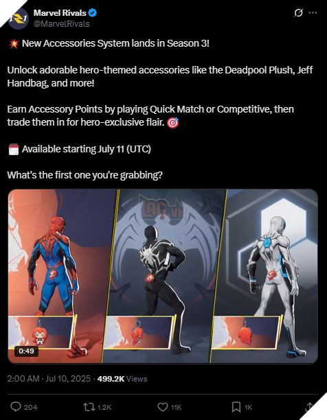 Phụ kiện thời trang mới trong Marvel Rivals