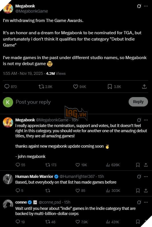 The Game Awards 2025: Mot Ung Vien Game Indie Ra Mat Xuat Sac Nhat Bat Ngo Rut Ten 2 The Game Awards 2025: Một Ứng Viên Game Indie Ra Mắt Xuất Sắc Nhất Bất Ngờ Rút Tên 2