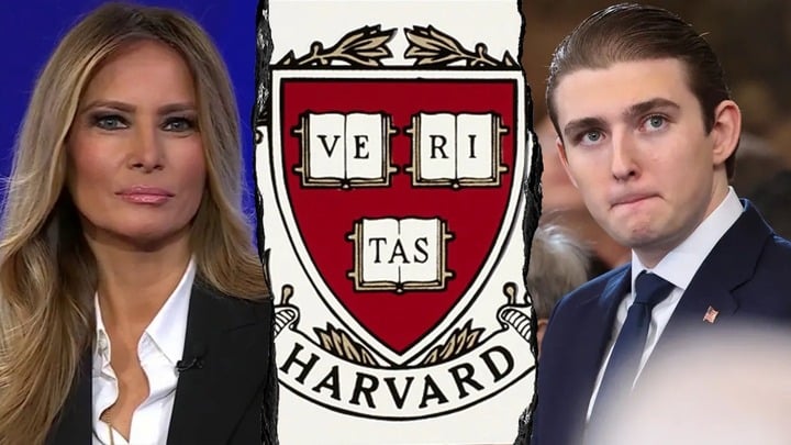 Bà Melania bác tin ông Trump 'đánh' Harvard vì con trai Barron không được nhận- Ảnh 1.