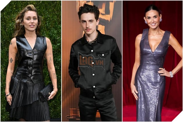 Miley Cyrus, Timothee Chalamet, Demi Moore Va Shaquille O’Neal Sap Nhan Sao Tren Dai Lo Danh vong Hollywood Hình ảnh diễn viên Miley Cyrus, Timothee Chalamet và Demi Moore