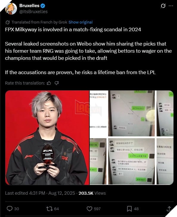 Thông tin sự việc của Milkyway được chia sẻ từ Bruxelles